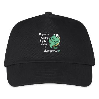 If you are happy - T-Rex Dino funny dinosaur - Kids’ Baseball Cap - black - Front