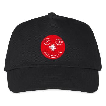 Schweizer Smiley - Kinder Basecap - Schwarz - Vorne