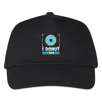 Cool donut shirt 'I donut care'. - Kids’ Baseball Cap - black - Front