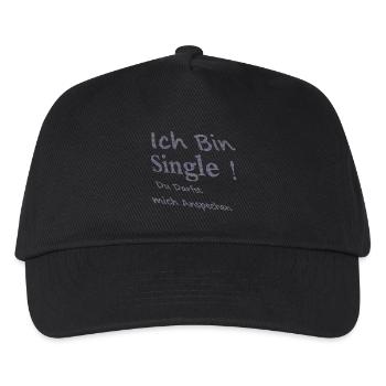 Ich bin single! du Darfst mich ansprechen - Kinder Basecap - Schwarz - Vorne
