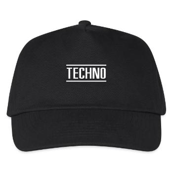 Techno - Kinder Basecap - Schwarz - Vorne