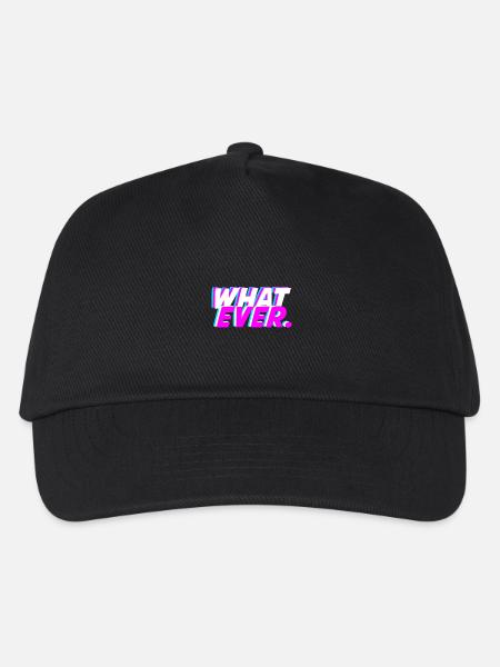 what ever., typography - Kids’ Baseball Cap - black