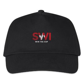 Schweiz Weltmeisterschaft Geschenk Fussball Goal - Kinder Basecap - Schwarz - Vorne
