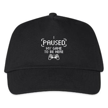 I paused my games to be here – Nerd - Kids’ Baseball Cap - black - Front