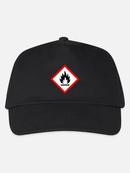Caution Flammable - Kids’ Baseball Cap - black
