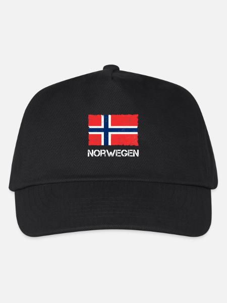 Norwegen - Kinder Basecap - Schwarz
