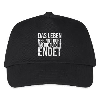 Das leben beginnt. Spirituell Religion Geschenk - Kinder Basecap - Schwarz - Vorne
