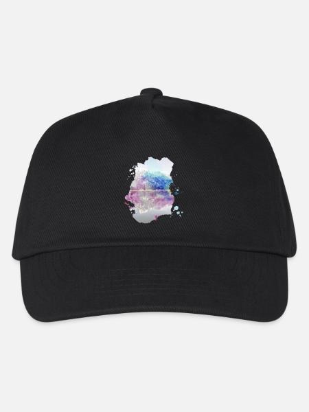 Fantasy Spiegel See Berge Farben Bunt Geschenk - Kinder Basecap - Schwarz