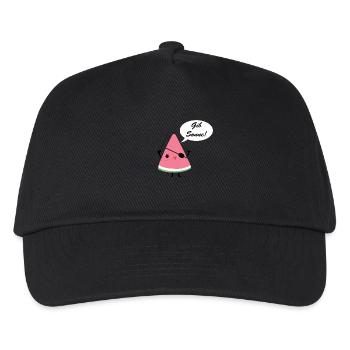 Melone Pirat Sonne - Kinder Basecap - Schwarz - Vorne