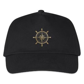 Kompass in Gold - Kinder Basecap - Schwarz - Vorne