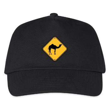 Shield warning danger caution Caution came - Kids’ Baseball Cap - black - Front