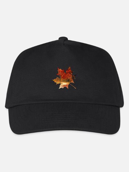 Autumn maple leaf forest foliage - Kids’ Baseball Cap - black