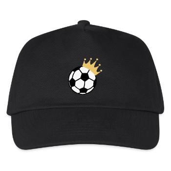 Football with a crown - Kids’ Baseball Cap - black - Front