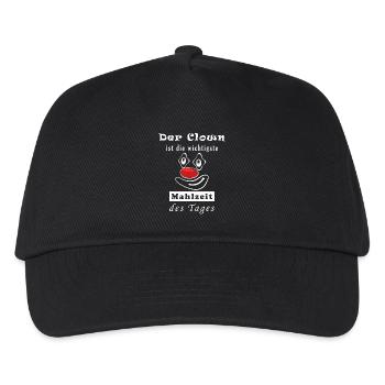 Der Clown Ist Die Wichtigste Mahlzeit Des Tages - Kinder Basecap - Schwarz - Vorne