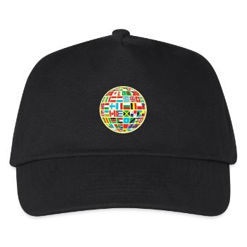 World map globe earth globe country flags continents - Kids’ Baseball Cap - black - Front