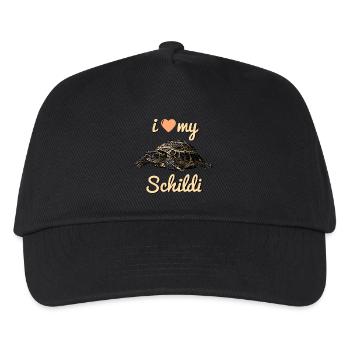 Schildi Schildkröte i love my turtle - Kinder Basecap - Schwarz - Vorne