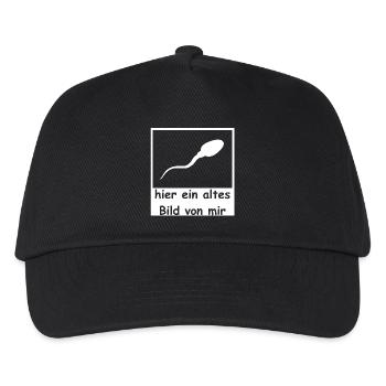 Spermie hier altes Bild von mir lustig witzig - Kinder Basecap - Schwarz - Vorne