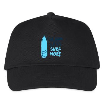 Surf - Sleep Less Surf More - Kinder Basecap - Schwarz - Vorne