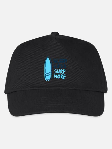 Surf - Sleep Less Surf More - Kinder Basecap - Schwarz