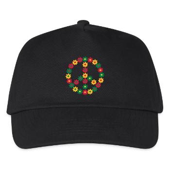 Rasta Friedenszeichen - Kinder Basecap - Schwarz - Vorne