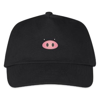 Schweinchen - Kinder Basecap - Schwarz - Vorne