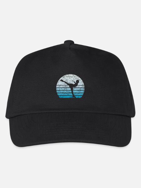 Eiskunstlauf Eiskunstläufer Retro Vintage Geschenk - Kinder Basecap - Schwarz