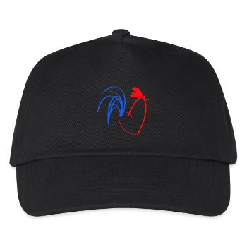 rooster blue white red - Kids’ Baseball Cap - black - Front