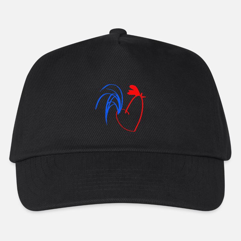 coq bleu blanc rouge - Casquette de baseball Enfant - noir