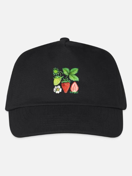 Erdbeeren - Kinder Basecap - Schwarz