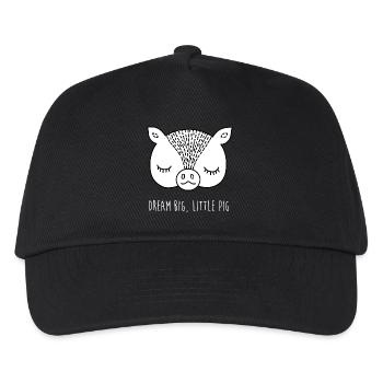 Visage de cochon avec dire grand rêve petit cochon - Casquette de baseball Enfant - noir - Devant