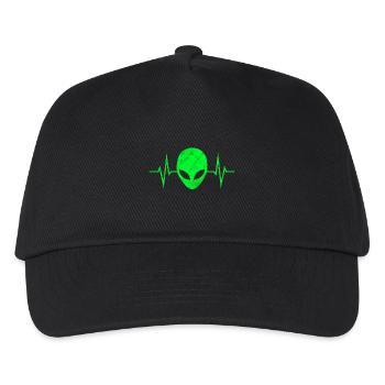 Alien Alien Head Alien Heartbeat Pulse ECG - Kids’ Baseball Cap - black - Front