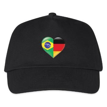Coeur drapeau Brésil Samba Allemagne cadeau - Casquette de baseball Enfant - noir - Devant
