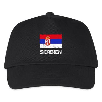Serbien - Kinder Basecap - Schwarz - Vorne