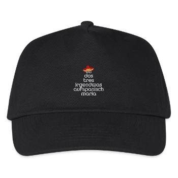un dos tres Sombrero Song Text Shirt - Kinder Basecap - Schwarz - Vorne