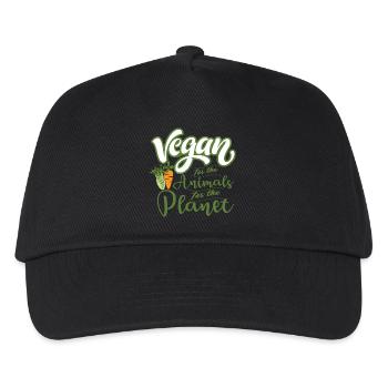 Veganer Vegetarier Tierschutz Geschenkidee - Kinder Basecap - Schwarz - Vorne