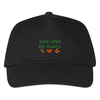 Veganer Vegetarier Tierschutz Geschenkidee - Kinder Basecap - Schwarz - Vorne