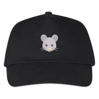 süße graue Maus - Kinder Basecap - Schwarz - Vorne