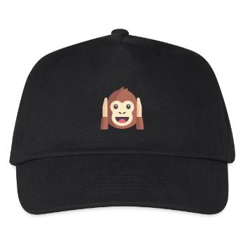 süßes Affen Emoticon - Kinder Basecap - Schwarz - Vorne