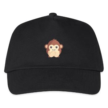 süßes Affen Emoticon - Kinder Basecap - Schwarz - Vorne