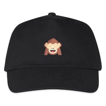 süßes Affen Emoticon - Kinder Basecap - Schwarz - Vorne