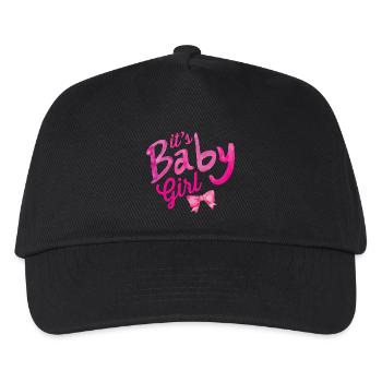 schwanger Baby Kind geboren Geburt Geschenkidee - Kinder Basecap - Schwarz - Vorne