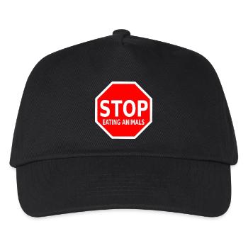 STOP EATING ANIMALS - Kids’ Baseball Cap - black - Front