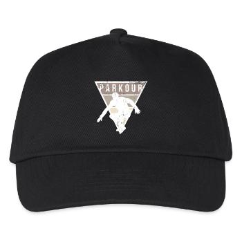 Parkour Freerunning Hobby urban Sportler Geschenk - Kinder Basecap - Schwarz - Vorne