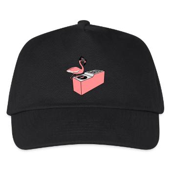 mischpult platte vinyl auflegen dj party feiern so - Kinder Basecap - Schwarz - Vorne