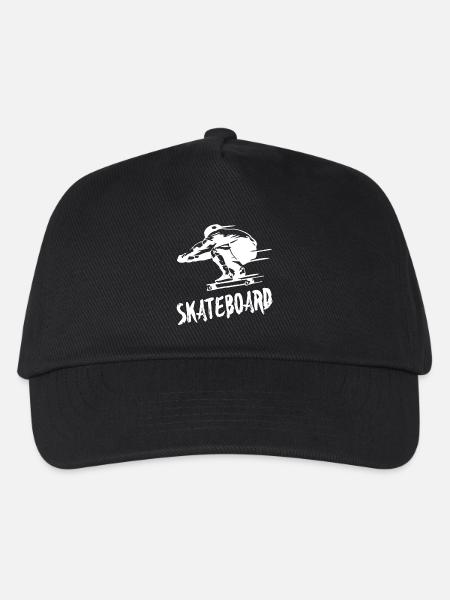 Skatebird Sprung auf Brett - Kinder Basecap - Schwarz