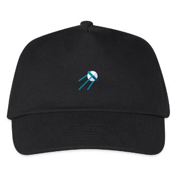 Satellit im All – Blaues Space Icon - Kinder Basecap - Schwarz - Vorne