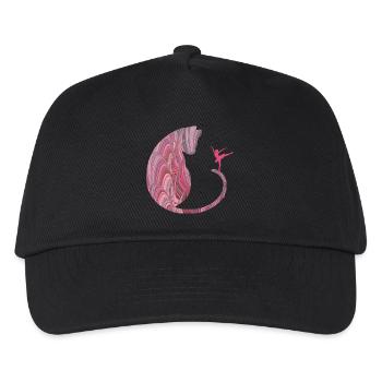katze mit ballerina e 117 - Kinder Basecap - Schwarz - Vorne