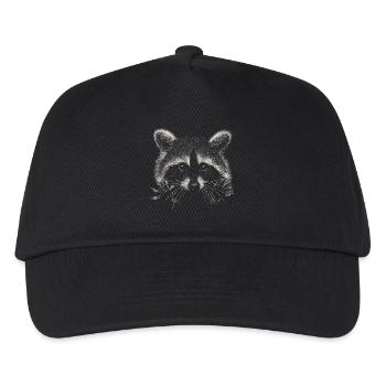 Waschbär - Kinder Basecap - Schwarz - Vorne