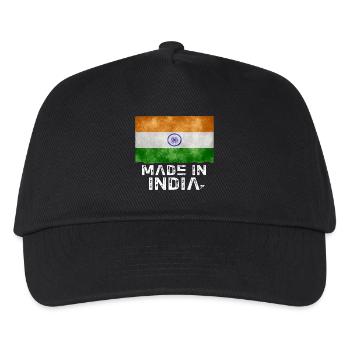 T-shirt pochoir drapeau Made in India - Casquette de baseball Enfant - noir - Devant