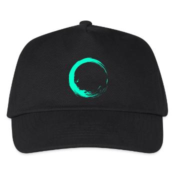 Kreis Bürste Design Türkis - Kinder Basecap - Schwarz - Vorne